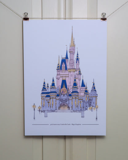 50th DISNEY WORLD CINDERELLA CASTLE PRINT